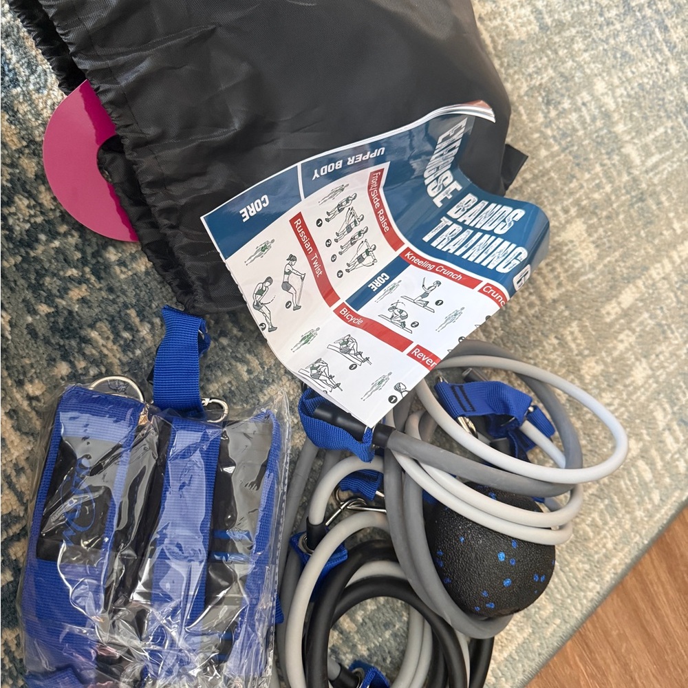 Blue and Gray Resistance Bands Set